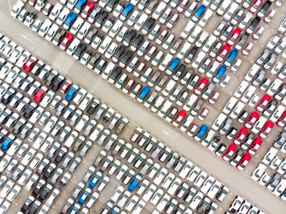 Aerial,Top,View,Photo,From,Flying,Drone,,New,Cars,Produced steps for a independent dealership to sell more cars